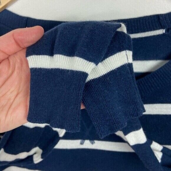 Splendid Cashmere Blend Blue White Striped Pullover Sweater Size Small SE5628X2 - Picture 6 of 11